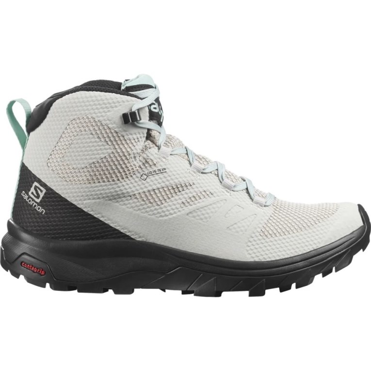 Botas Montaña Salomon Outline Mid GTX Mujer Verde Menta Negros | MX CPSE075